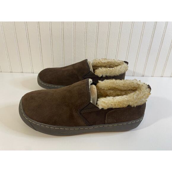 Magellan Other - Magellan Slipper Mens 9 Moccasin Brown Suede Leather Fur Lined Comfort Casual